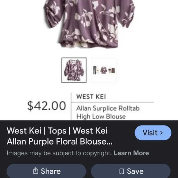 West Kei Floral V-Neck Blouse - Lavender and White - Picture 11 of 11